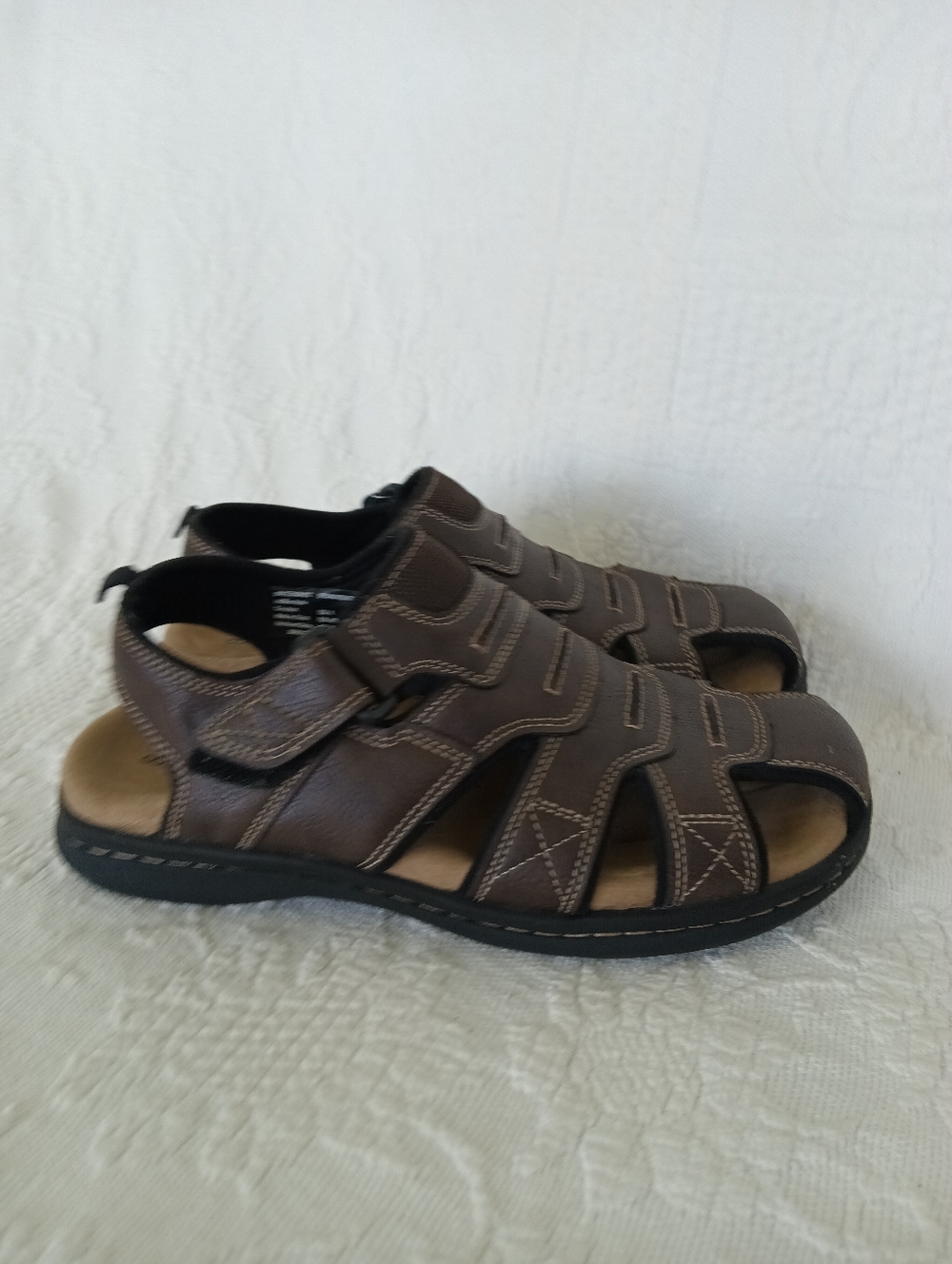 George Brown Fisherman-Style Leather Sandals Basic Closed Toe Hiking Outdoors 8 - Picture 5 of 8